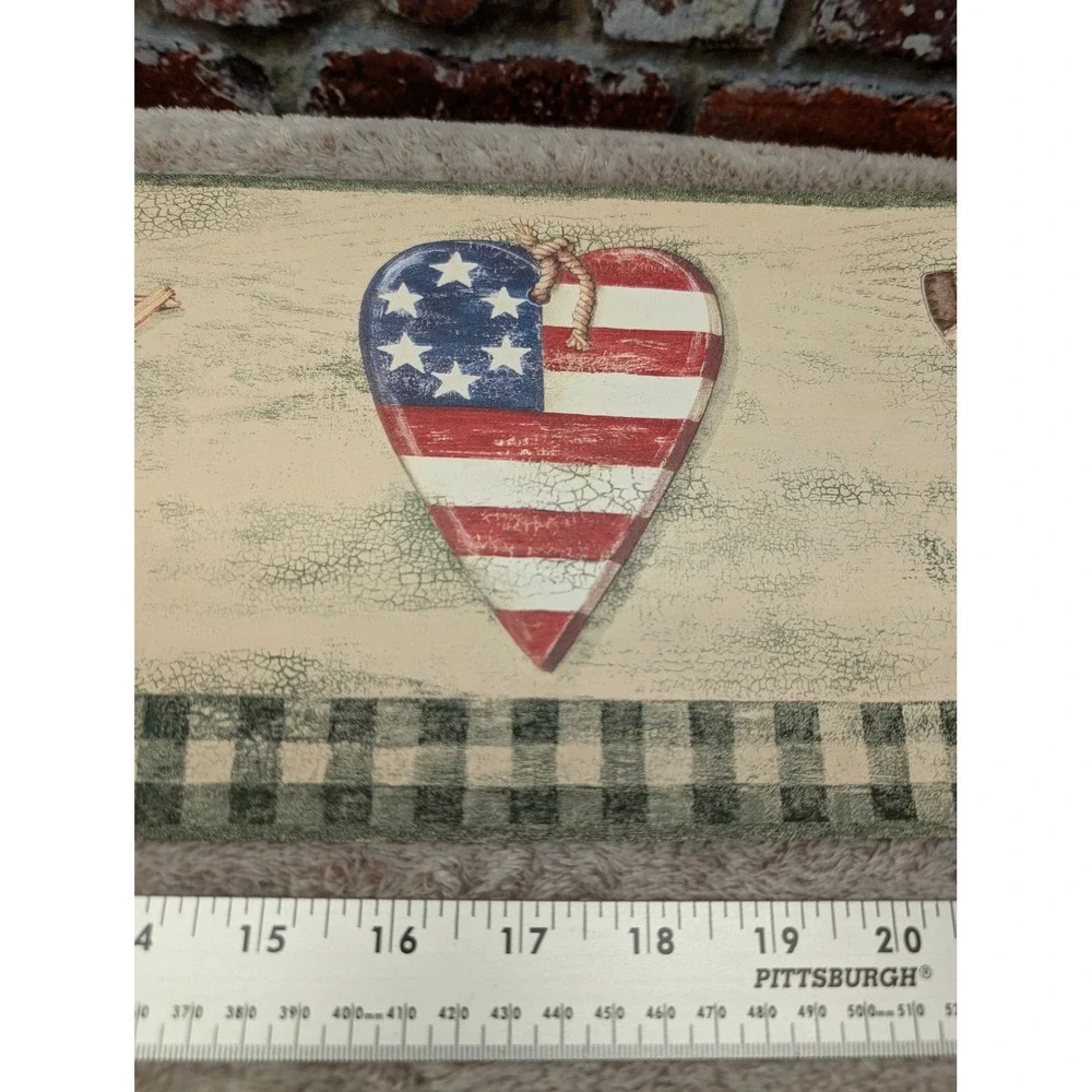 Crewcut Designs Americana Primitive Folk Art Wallpaper Border Angel Star 2 Rolls